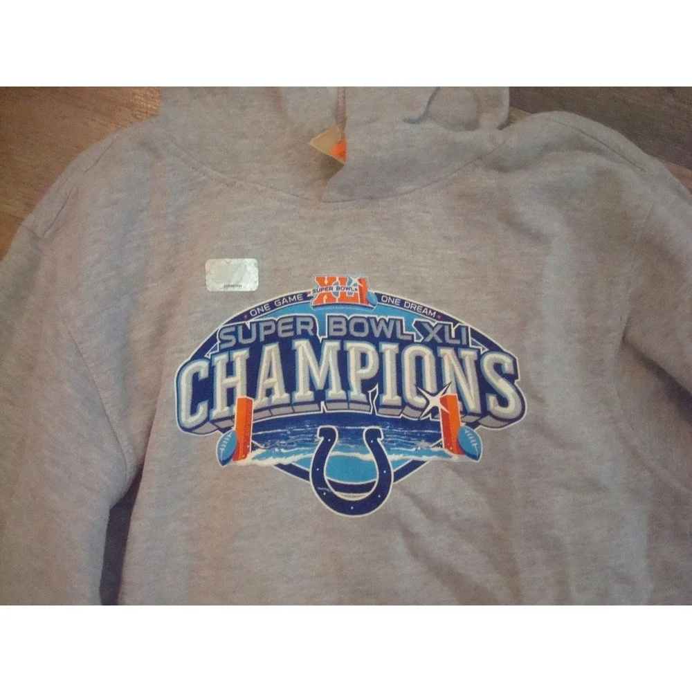 YOUTH- MEDIUM INDIANAPOLIS‎ COLTS HOODIE SUPER BOWL DEADSTOCK  VINTAGE TT2